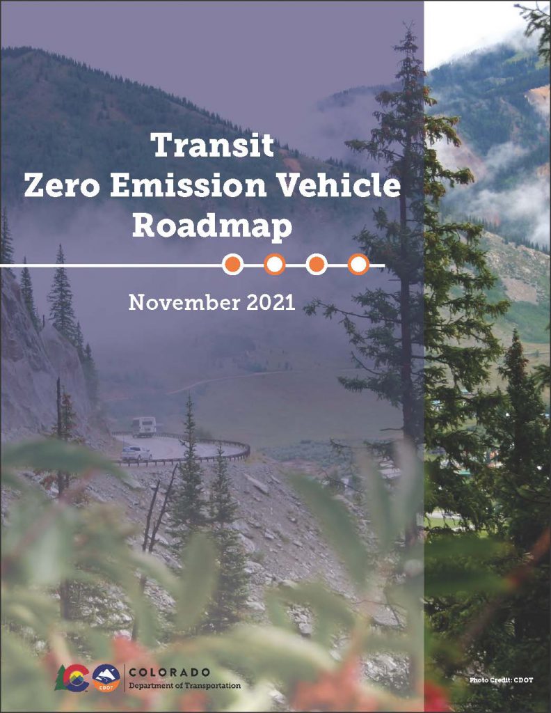 Transit Zero Emissions Vehicle Roadmap report cover. November 2021.