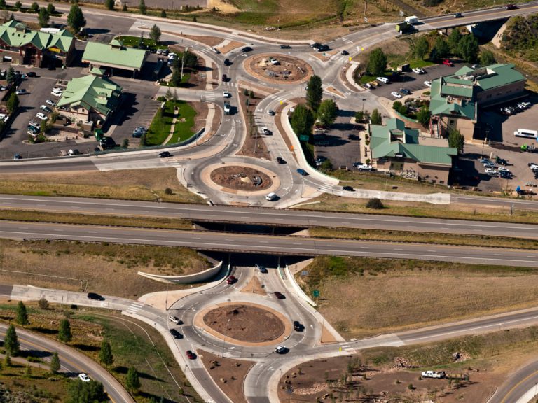 Birdseye view of Edwards Interchange roundabouts